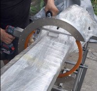 电动手持式轨道缠绕机 | 管道、木材及长材专用便携式拉伸膜包装机 HROW-450