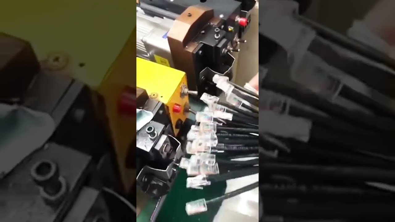 网线水晶头压接实拍视频 #工厂 #自动化设备