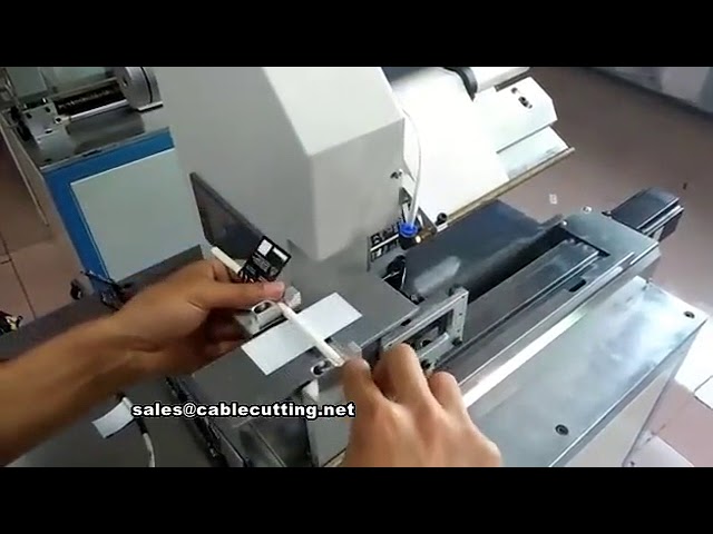 全自动线缆贴标机，USB线标签打印贴标一体机