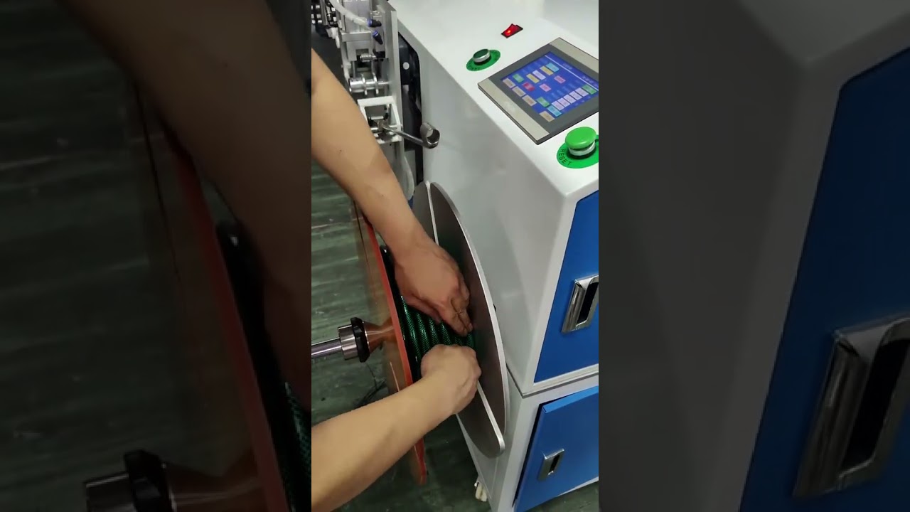 精准计量与整齐盘管：可调速水管自动盘绕机 #工厂 #自动化设备