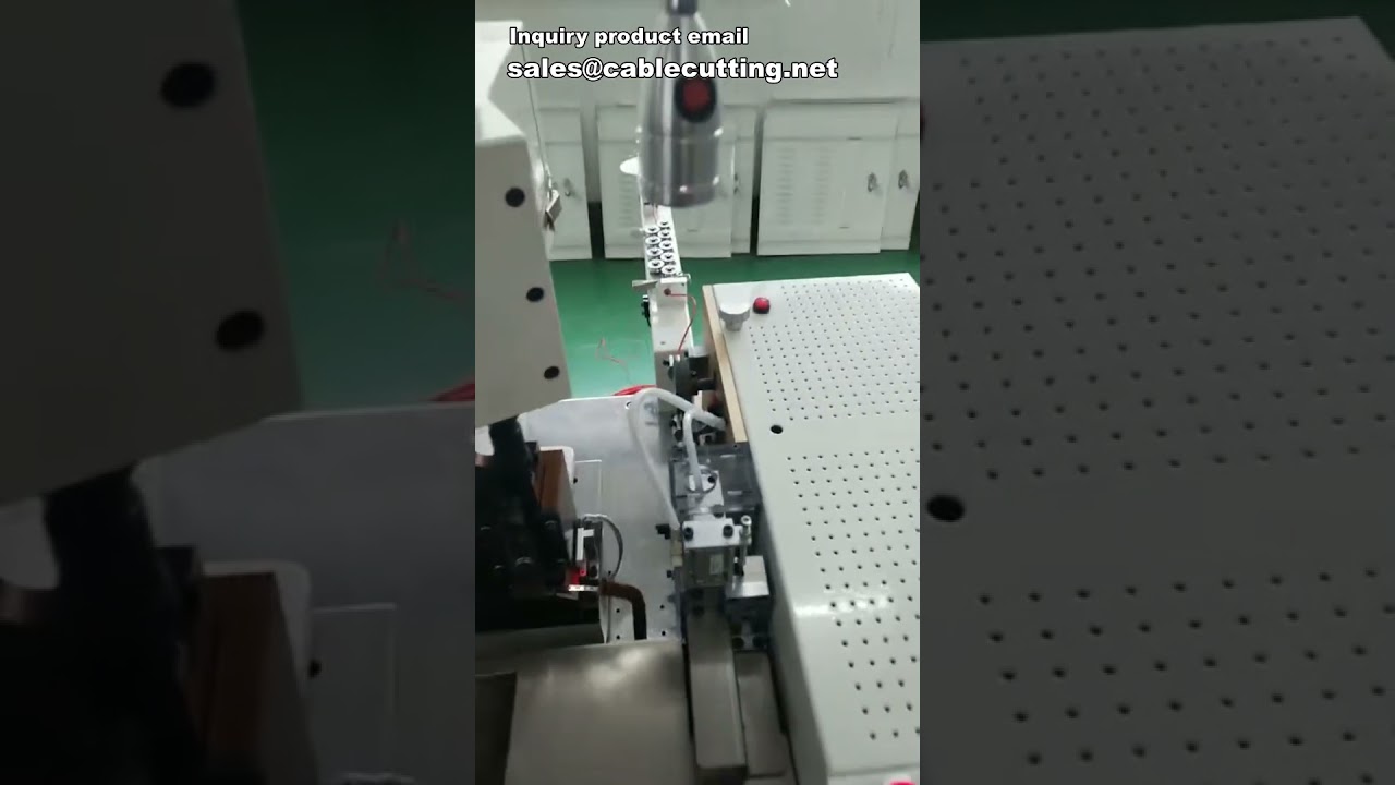 Micro USB数据线端子压接机，带LED灯的Micro USB线缆生产演示